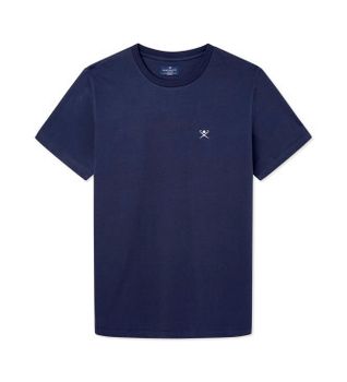 Hackett London para hombre. HMU20013 Camiseta Clásica marino (S), Casual, Algodón, Manga corta