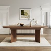 mesa de comedor extensible - mueble para comedor - mdf - nogal 200x90x75cm