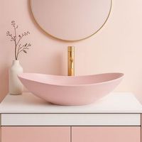 lavabo sobre encimera rea royal pink oval