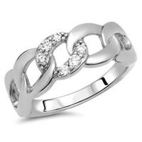 anillo de plata entrelazada circonita rodiado