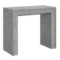 consola extensible de madera mila 90x42198 o 90x42302 cm-color gris cemento-soporte 2 pies-alargaderas 3 extensiones