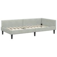 estructura de cama esquinera manual gris claro 80 x 200 cm