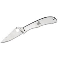 spyderco ste-c137p navaja de supervivencia honeybee con hoja lisa de acero inoxidable 3cr13 y 41 cm de longitud mango de acero inoxidable de color plata