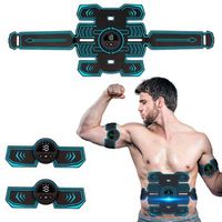 estimulador electronico y masaje ems inteligente o88q para abdominales brazos y piernas bateria recargable 20x03x20 cm color negro