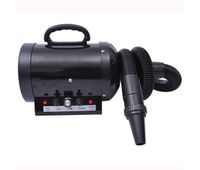 pawhut secador de pelo para perros 2800w secador para mascotas con temperatura y velocidad del viento ajustable 3 boquillas tubo flexible 21 m y asa portatil 40x16x20 cm negro