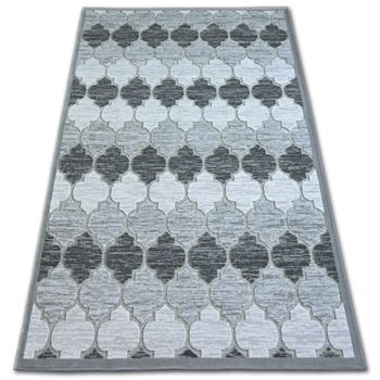 Alfombra Acrílica Yazz 3766 Enrejado Trébol Marroquí Gris 80x150 Cm
