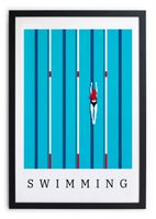 cuadro con marco negro 40x30 poster de natacion