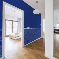 papel pintado panoramico grafico paisaje de montana azul 22