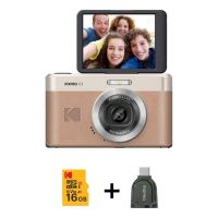 camara compacta kodak pixpro c1 13mp zoom 4x pantalla inclinable marron
