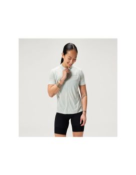 Camiseta de Ciclismo Endura Loop S/S Zipped Mgy Mujer Mains Gris
