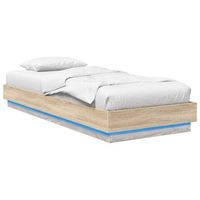 estructura de cama con led roble sonoma 80 x 200 cm vidaxl