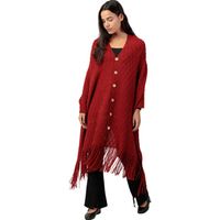 admas chaqueta de punto poncho largo punto para mujer