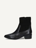 caprice bootie black made of leather and synthetic with block heel size 38