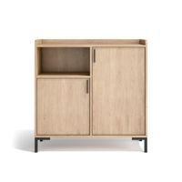 aparador entrada de melamina roble claro 88x90x33 cm