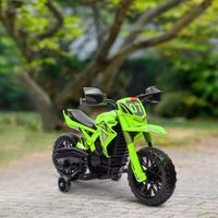 moto electrica para ninos con ruedas auxiliar verde aiyaplay