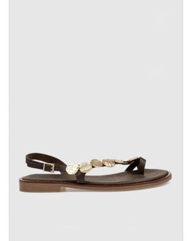 de KESLEM SANDALIA PARA MUJER EN COLOR CON DETALLES DORADOS MARRON