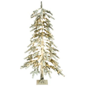 Árbol De Navidad Artificial Con Led 125 Cm Exterior E Interior Moderno Blanco Hasslan