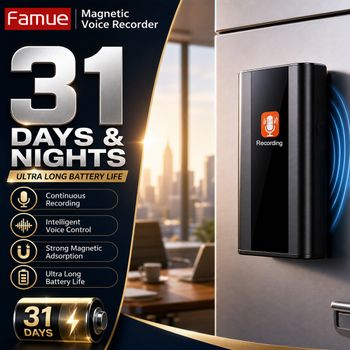Grabadora de Voz Magnética FAMUE 760H, Batería de 3500mAh, Reducción de Ruido de 90dB, Grabación Inteligente Activada por Voz, Recomendada por Abogados