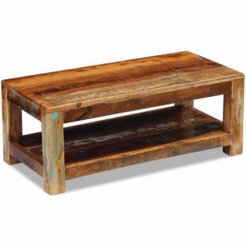 Mesa De Centro，mesa Auxiliar，mesa De Café Madera Maciza Reciclada 90x45x35 Cm