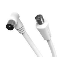 temco cable de antena blanco 18m 3m 5m macho a macho alargador de antena cable para tv cable antena para television con 1 clavija angular cable antena de tv acodado de 75 ohm