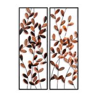 decoracion pared de metal olabios 3 multicolor 32x90 cm 2 piezas