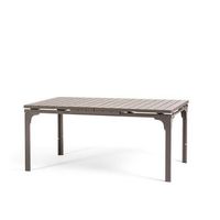 mesa extensible de jardin 180240x90 cm en acero y tapa efecto madera - thomas xl tortola