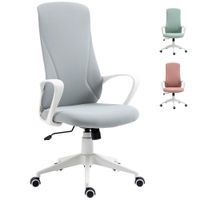 vinsetto silla de oficina giratoria altura ajustable con reposabrazos funcion de inclinacion respaldo alto gris   aosom espana