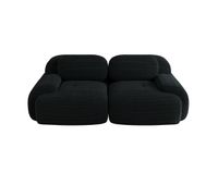 sofa loveseat 82 - sofa de corduroy modular con reposabrazos curvados y base antideslizante - negro
