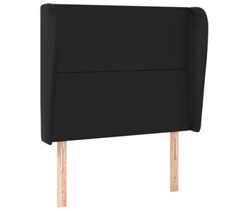 Cabecero con orejas de cuero sintético negro 83x23x118/128 cm