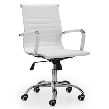 Sillón Giratorio de Estudio 64x64x89-99 cm ADEC Lucy - Blanco