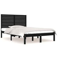 estructura de cama doble madera maciza negra 135x190 cm vidaxl