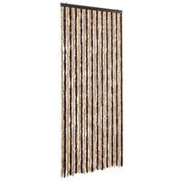 cortina mosquitera beige y marron claro 100x220 cm chenilla vidaxl
