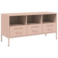 mueble para tv  mueble de salon  gabinete de tv acero rosa 1005x39x505 cm