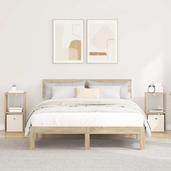 Mesitas De Noche (2 Uds) - Mueble Dormitorio - Madera De Ingeniería - Roble Sonoma (30.5x27x59.5cm)