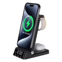 reloj despertador plegable 4 en 1 cargador inalambrico de 15w soporte para telefono base de carga rapida inalambrica par