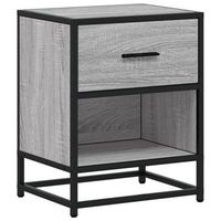 mesita de noche  mesilla de noche madera de ingenieria gris sonoma 40x31x50 cm
