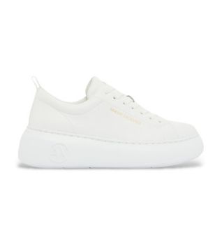 A|X Armani Exchange para mujer. XW002790AF11912U0002 Zapatillas de Piel Technical blanco (40), 3 a 5cm, Cordones, Casual