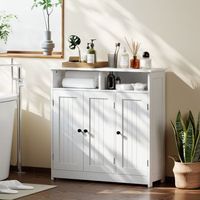 mueble de bano de mdf homcom 85x30x85 cm blanco
