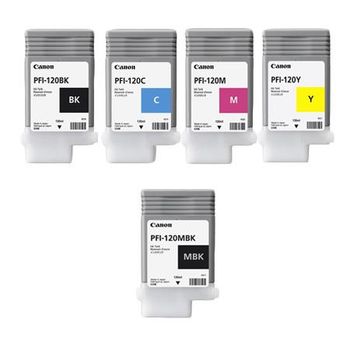 Original Multipack Canon imagePROGRAF TM-305 Printer Ink Cartridges (5 Pack) -PFI-120BK