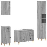 juego de armarios de bano de 4 piezas alkmaar sonoma gris vidaxl