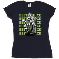 beetlejuice camiseta pose repeat para mujer