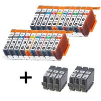 compatible multipack canon pgi-9 2 full sets  6 extra black ink cartridges 26 pack