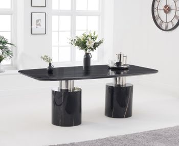 Antonio 180cm Black Marble Dining Table