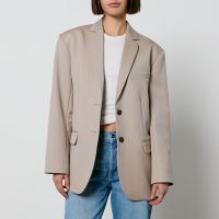 anine bing quinn wool-twill blazer - l