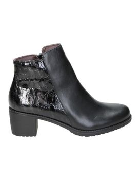 Botines De Piel Con Tacón Para Mujer Pitillos 10744 Negro 37