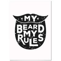 panorama cuadro de aluminio my beard my rules 70x100 cm