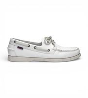 sebago para hombre 7000h00 nauticos de piel docksides portland blanco 43 plano cordones casual