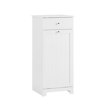 Sobuy Mueble Para Ropa Sucia Blanco Con Cesta Y Puerta 40x38x90 Cm Bzr21-ii-w