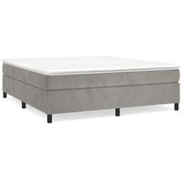 estructura de cama box spring terciopelo gris claro 200x200 cm