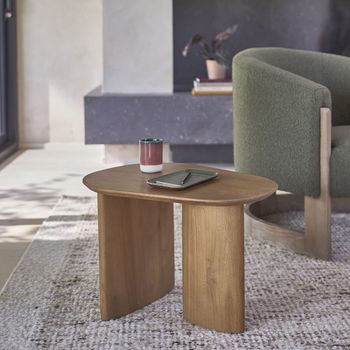 Mesa auxiliar de teca maciza orgánica